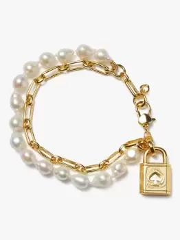Kate Spade Lock And Spade Pearl Bracelet, Multi, One Size