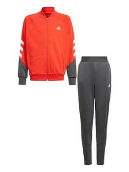 adidas Boys Junior XFG Tracksuit - Red/Grey, Size 5-6 Years