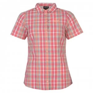 Jack Wolfskin Hot Fairfo Short Sleeved Shirt Ladies - Pink