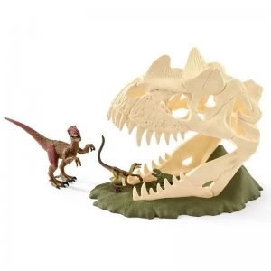 Schleich Dinosaurs Large Skull Trap with Velociraptor Dinosaur Figure