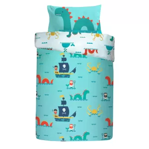 Cosatto Sea Monsters 100% Cotton Reversible Duvet Cover and Pillowcase Set MultiColoured