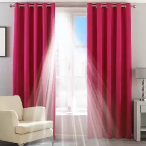 Twilight Thermal Blackout Eyelet Curtains Pink / 168 x 183cm