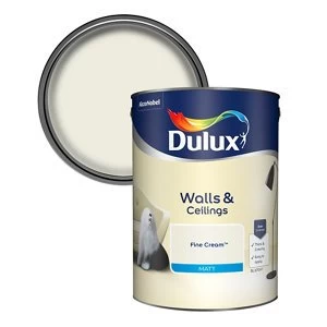 Dulux Walls & Ceilings Fine Cream Matt Emulsion Paint 5L