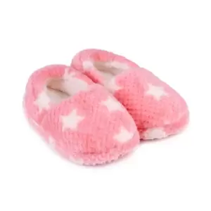 totes Pink Fleece Kid's Full Back Slippers Pink