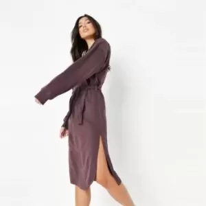 Missguided Belted Sweater Midaxi Dress - Brown
