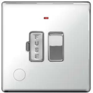 Bg Electrical - bg Chrome 13A Switched Fused Connection Unit with Neon & Flex Outlet - Chrome