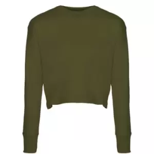 Next Level Womens/Ladies Long-Sleeved T-Shirt (L) (Military Green)