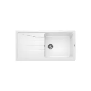 Single Bowl White Composite Kitchen Sink with Reversible Drainer - Blanco Sona Xl 6 S Silgranit Puradur Ii