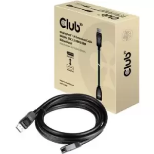 club3D DisplayPort Cable extension DisplayPort plug, DisplayPort socket 3m Black CAC-1023 DisplayPort cable