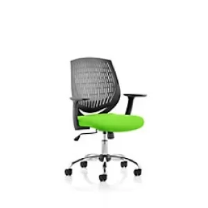 Dynamic Basic Tilt Task Operator Chair Fixed Arms Dura Black Back, Myrrh Green Seat Without Headrest Medium Back