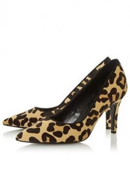 Dune London Anna Wide Fit Heeled Shoe, Leopard, Size 4, Women
