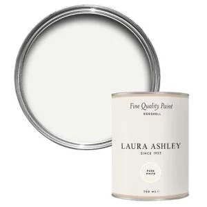 Laura Ashley Pure White Eggshell Emulsion Paint, 750Ml