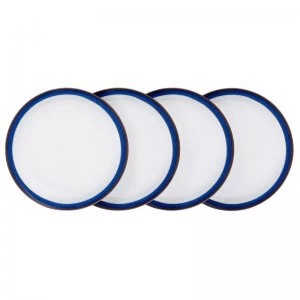 Denby Imperial Blue 4 Piece Dinner Plate Set