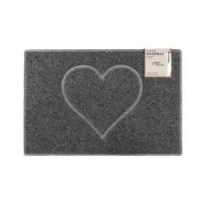 Oseasons Heart Medium Embossed Doormat - Grey