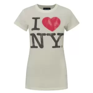 Junk Food Womens/Ladies I Love New York T-Shirt (S) (Ivory)