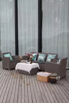 Faro Taupe 5 Seater Grey Outdoor Lounge Set