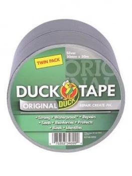Duck Tape Duck Tape Original 50Mm X 50M Silver (2) Twin Pack