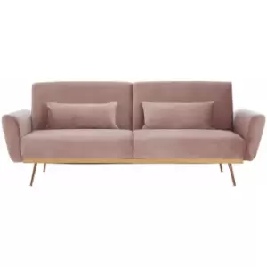 Hatton Pink Velvet Sofa Bed - Premier Housewares