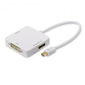Ednet 84511 video cable adapter 0.2 m Mini DisplayPort DisplayPort + DVI-D + HDMI White