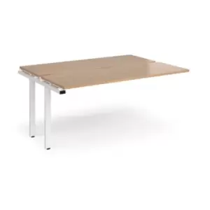 Bench Desk Add On Rectangular Desk 1600mm With Sliding Tops Beech Tops With White Frames 1200mm Depth Adapt