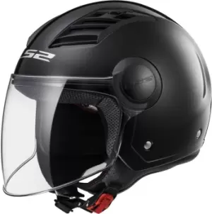 LS2 Airflow L Jet Helmet, Black Size M black, Size M