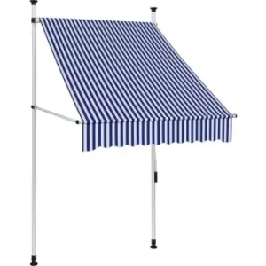 Manual Retractable Awning 100cm Blue and White Stripes Vidaxl Blue