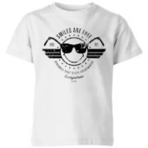 Smiley Smiles Are Free Kids T-Shirt - White - 9-10 Years