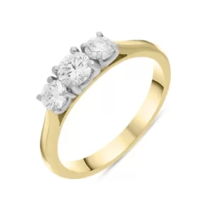 18ct Yellow Gold 0.75ct Diamond Three Stone Ring