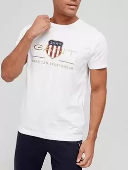 Gant Archive Shield Large Logo T-Shirt - White, Size 3XL, Men
