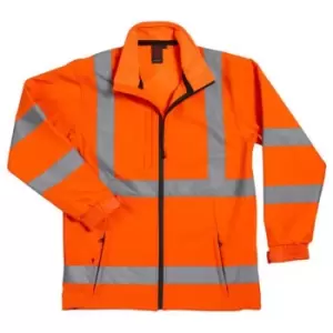 Warrior Unisex Adult Softshell Hi-Vis Vest (4XL) (Fluorescent Orange) - Fluorescent Orange
