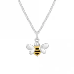 Recycled Silver & Gold Plated Bee Necklace P5110