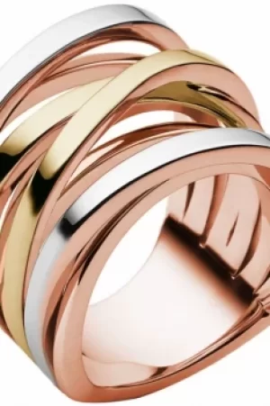 Ladies Michael Kors PVD Gold plated Ring Size L.5 MKJ2598998L5