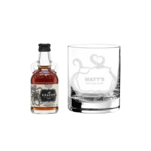 Personalised Whiskey Glass and Kraken Rum