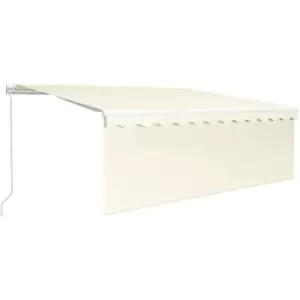 Vidaxl - Manual Retractable Awning with Blind&LED 4.5x3m Cream Cream