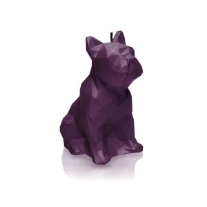 Violet Low Poly Bulldog Candle