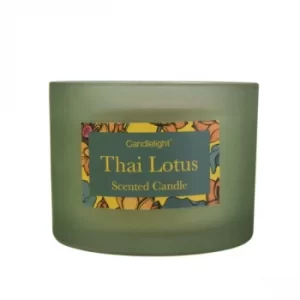 Thai Lotus 2 Wick glass filled Pot Candle Thai Flower Market Scent