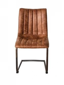 Hudson Living Pair Of Edington Faux Leather Dining Chairs - Brown