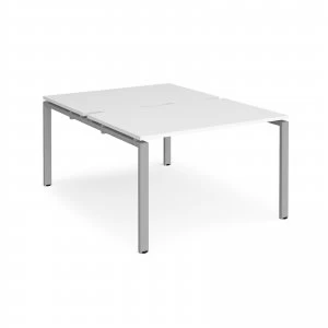 Adapt II Back to Back Desk s 1200mm x 1600mm - Silver Frame White top