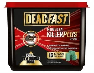 Deadfast Mouse and Rat Killer Plus Poison, 15 Block