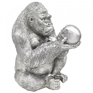 Silver Art Gorilla Thinker Ornament