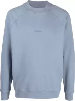 C.P. COMPANY Brushed & Emerized Diagonal Fleece Sweatshirt Blue