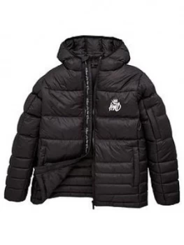 Kings Will Dream Boys Bowden Padded Jacket - Black, Size Age: 12-13 Years