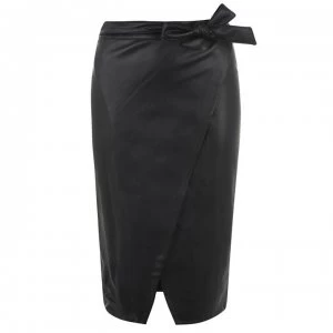 Biba Wrap PU Skirt - Black