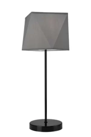 Carla Table Lamp With Shade, Fabric Shade Gray, 1x E27