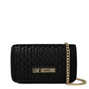 Love Moschino Chain Woven Shoulder Bag - Black
