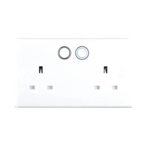 British General Smart White 13A 2 gang Switched socket