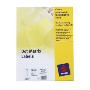 Avery OML103 Dot Matrix Computer Labels 102 x 49mm White Pack of 750 Labels