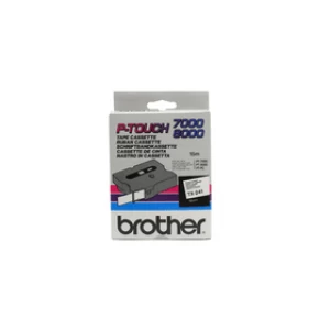 Brother TX-241 P-touch Black on White Tape 18mm x 15m