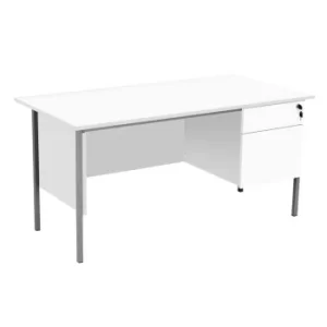 Eco 18 1500 X 750 4 Leg Rectangular Desk 2D Pedestal White-Black