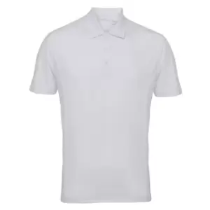 Tri Dri Mens Panelled Short Sleeve Polo Shirt (M) (White)